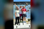 75 yaş üstü kategoride birinci olan milli sporcu Ali Bıdı Türkiye Kupası sahibi oldu
