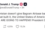 ABD Başkanı Trump’tan Afganistan’a tehdit: "Bagram Hava Üssü’nü bize geri vermezlerse kötü şeyler olacak"