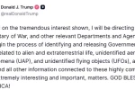 ABD Başkanı Trump’tan UFO hamlesi: "İlgili belgelerin erişime açılma sürecini başlatma talimatı vereceğim"