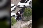 Adana’da koca eşini tartaklayıp, otomobiliyle aracına defalarca vurdu