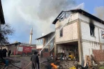 Ahırdaki 6 büyük ve 40 küçükbaş hayvan yangında son anda kurtarıldı