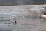 Akyaka’da tekne yangını