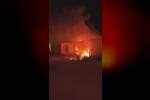 Alev topuna dönen konteyner kullanılamaz hale geldi