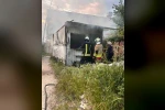 Alevlere teslim olan konteyner kullanılamaz hale geldi