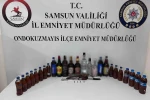 Alkollü sürücünün aracından sahte içki çıktı