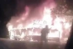 Amasya’da manav tezgahı alev topuna döndü