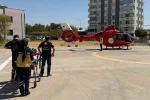 Ambulans helikopter kalp krizi geçiren hasta için havalandı