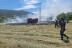 Anız yangını ormana sıçramadan söndürüldü