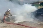 Antakya’da araç yangını