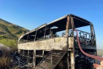 Antalya’da yanan yolcu otobüsü hurdaya döndü