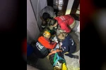 Apartman boşluğuna düşerek yaralanan yaşlı adamı ekipler kurtardı