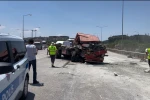 Arızalanan kamyona çarpan tırın sürücüsü hayatını kaybetti