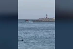 Arızalanan tekne, çekilirken kısmen battı