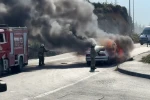 Arnavutköy’de LPG’li otomobil alev alev yandı