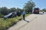 Arsuz’da şarampole devrilen otomobilin sürücüsü yaralandı