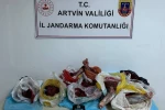 Artvin’de 60 kilo yaban domuzu eti ele geçirildi 