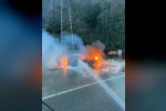 Artvin’de seyir halindeki araç alev aldı