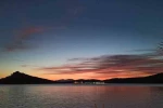 Ayvalık sahilinde gün batımı böyle görüntülendi