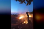 Bahçede çıkan yangın korkuttu