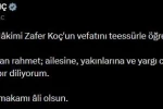 Bakan Tunç’tan Yargıtay Tetkik Hakimi Koç için başsağlığı mesajı
