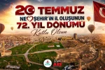 Başkan Arı’dan Nevşehir’in il oluşunun 72. yılı mesajı