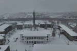 Beyaza bürünen 10 bin yıllık kent dronla görüntülendi