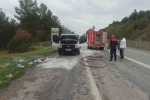 Bilecik’te seyir halindeki ticari araç bir anda alev aldı
