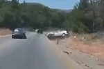 Bodrum’da 2 kişinin yaralandığı kaza anı kamerada