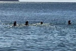 Bodrum’da yeni yılın ilk gününde denize girdiler