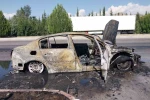 Burdur-Antalya kara yolunda otomobil yandı