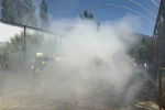 Burdur’da ev bahçesinde çıkan yangında 2 ton arpa kül oldu