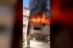 Bursa’da 3 katlı binanın çatısı alevlere teslim oldu
