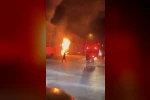 Bursa’da iş yeri alev alev yandı