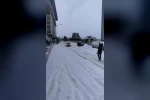 Buzlu yolda kaza böyle geldi