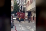 Çamaşır makinesinden çıkan yangına itfaiye müdahale etti