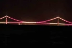 Çanakkale Köprüsü sarı kırmızılı renklerle aydınlatıldı