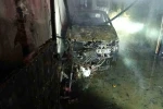 Çan’da çıkan yangında 1 otomobil ve 1 motosiklet yandı