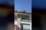 Çatıdaki tehlikeli çalışma kameraya yansıdı