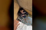 Çatıya saklanan firari, polisi izlerken yakalandı