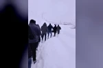 Çığla kapanan yolda mahsur kalan 100 kişi köyde misafir edildi