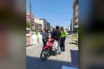 Çine’de kaldırımlarda motosiklet denetimi