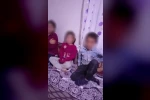 Çocuklarına kemerle işkence yapıp bir de cep telefonuyla kayıt altına aldı