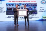 Çolakoğlu Metalurji Spor Kulübü’ne KASKF’den başarı plaketi