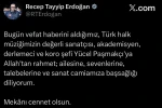 Cumhurbaşkanı Erdoğan’dan Yücel Paşmakçı için taziye mesajı
