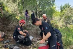 Dağlık alanda otlarken mağaraya düşen inek mağaraya inebilecek kasap bulunamayınca telef oldu
