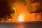 Dalaman’da park halindeki elektrikli araç alev alev yandı