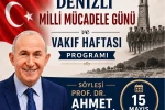 Denizli’de milli mücadele ruhu ve vakıf geleneği bir arada kutlanıyor