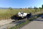 Devrilen otomobilde bir kişi öldü, 3 kişi yaralandı