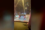 Drift atarken kazadan kıl payı kurtuldu