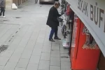 Dükkanın önündeki fanlı ısıtıcıyı bakıyormuş gibi yapıp alıp gitti